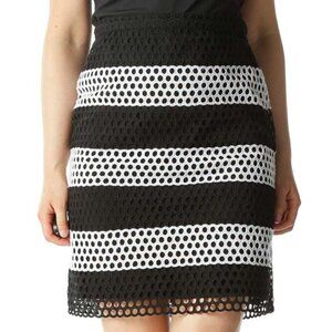 MICHAEL Michael Kors Black and White Stripe Skirt
